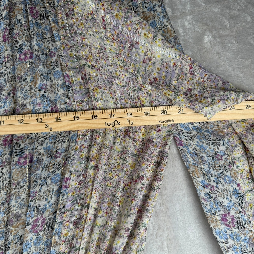 Zara ZW Women Floral Metallic Lurex Sequin Diamond Midi Dress Boho Multi Color M - Picture 8 of 8
